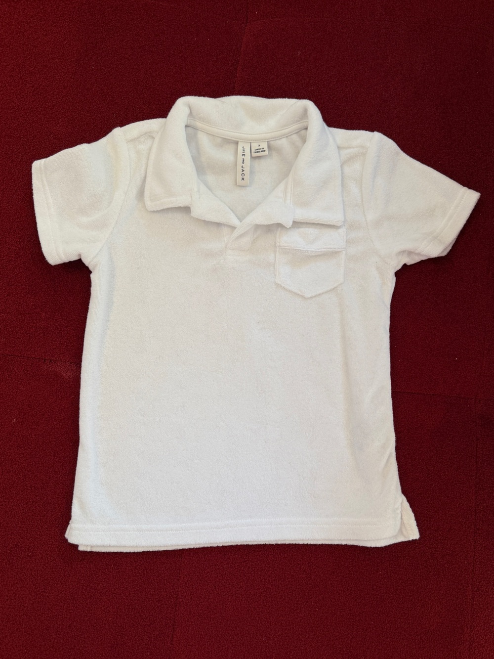Janie and Jack White Polo-Style Terry Short Sleeve Top Boys 3T